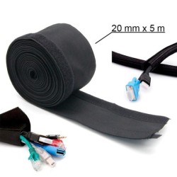 Gaine protège câbles en tissu 5M - 20mm diamètre